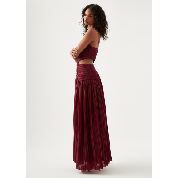 NEW Aje Laurier Wave Maxi Dress Burgundy 6 US - Picture 10 of 17